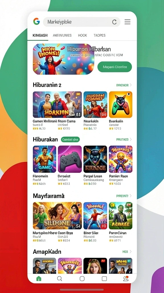 Screenshot menampilkan antarmuka utama dengan grafik yang menarik.