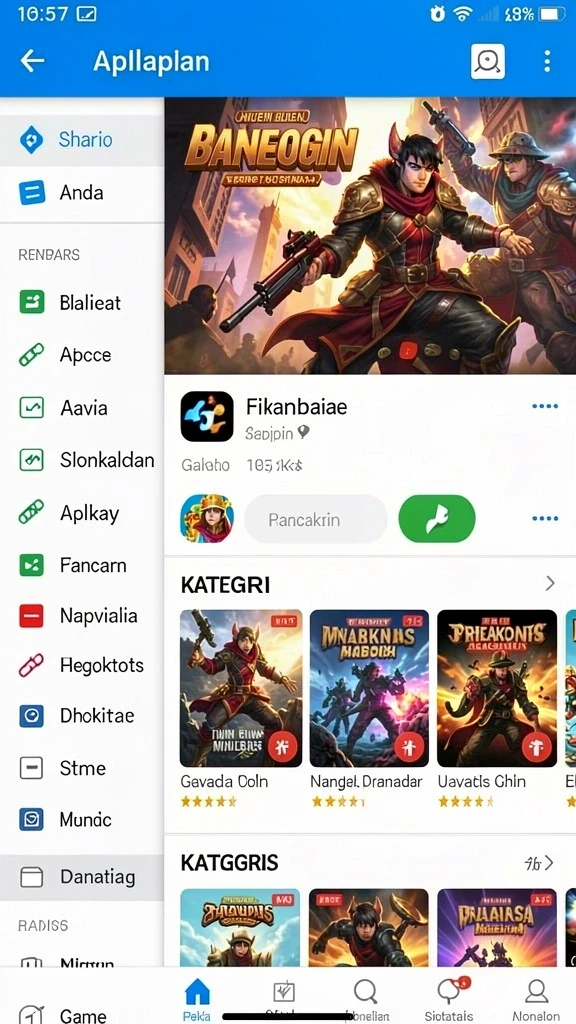 Tangkapan layar karakter utama dalam aksi.
