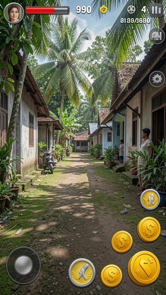 Karakter utama HINOTOTO dalam aksi yang epik.