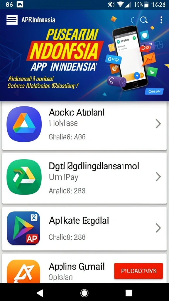 Screenshot menunjukkan grafis yang memukau di latar belakang.