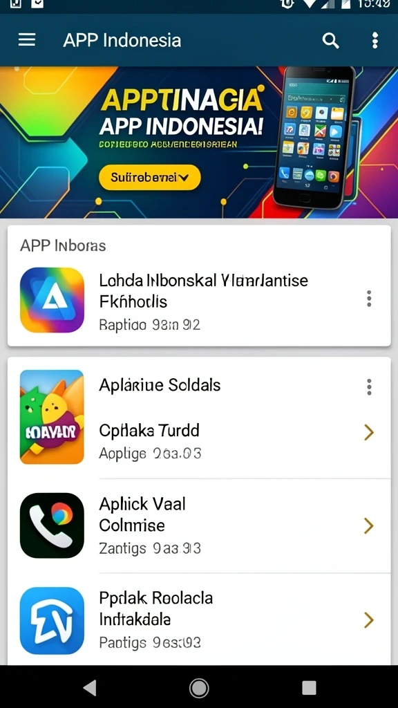 Screenshot aplikasi TOGELUP dengan tampilan menu utama.