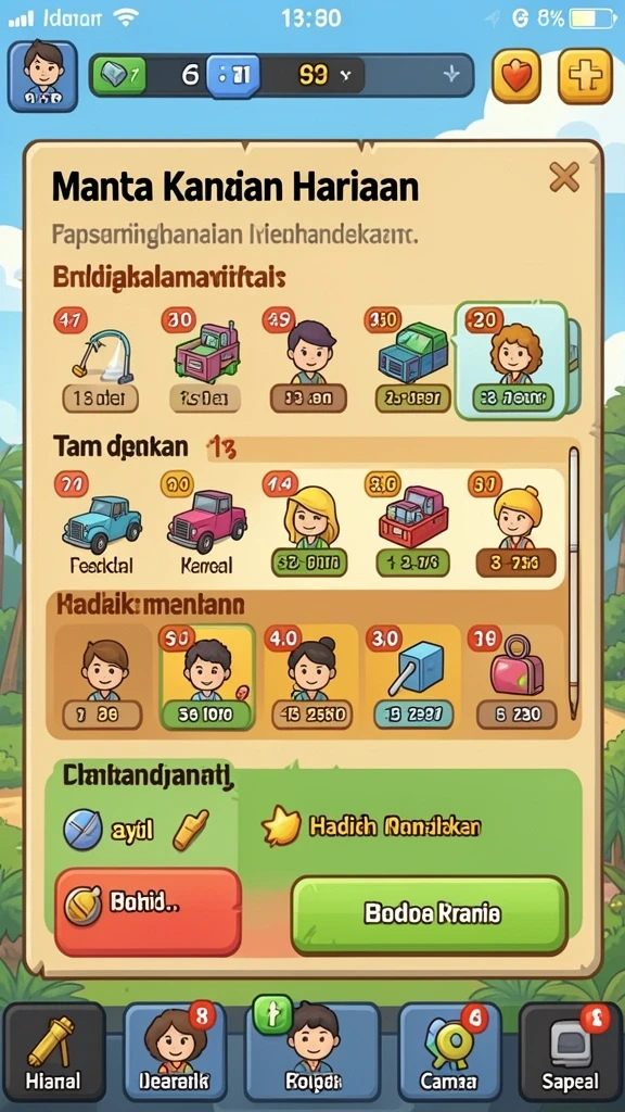 Misi yang bervariasi untuk menjaga permainan tetap menarik.